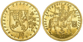 TSCHECHIEN. GOLDMÜNZEN DER TSCHECHOSLOWAKEI DIE SAMMLUNG DR. PAVEL LISKA. Republik 10 Dukaten 1934, Kremnitz. St. Wenzel. 34,41 g Feingold. Fb. 4; Sch...