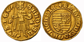 UNGARN Sigismund von Luxemburg 1410 - 1437 Goldgulden o. J. (1431-37) Mzst. K-S. Kremnitz. Pohl D2-34 3.52 g. NGC AU 55