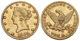 USA 1854 10 Dollar Gold 16.7g selten bis vorzüglich