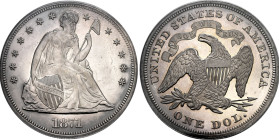 USA 1871 1 Dollar Silber Serie 50 PR Coin34 PCGS PR 62