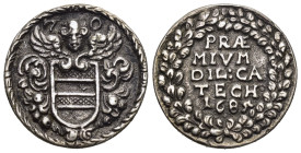 Aargau Zofingen Schulprämie Katechismus Pfennig in Silber, 8.1g SM 1373 vorzüglich