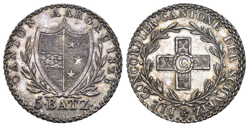 Schweiz | Switzerland | Suisse | Svizzera Aargau 5 Batzen 1826. 4,47 g. D.T.196....
