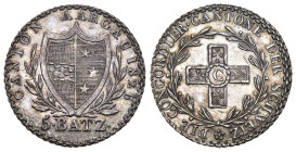 Aargau 5 Batzen 1826. 4,47 g. D.T.196. HMZ 2-22j. Fast unzirkuliert