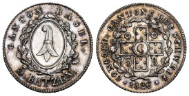 Basel 1826 5 Batzen Silber 4.6g HMZ 2-109d bis unzirkuliert