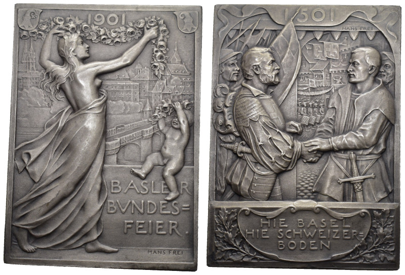 Schweiz | Switzerland | Suisse | Svizzera Basler Medaillen.Silber Plakette 1901 ...