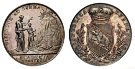 Bern Studentenpfennig o. J. (um 1840). Stempel von J. Gruner. RESPUBLICA BERNENSIS Gekröntes Wappen zwischen Lorbeerzweigen. Rv. NITENDUM AD SUMMA Leh...