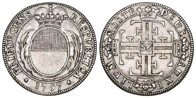 Schweiz | Switzerland | Suisse | Svizzera Fribourg 1797 56 Kreuzer Silber 10g HM...