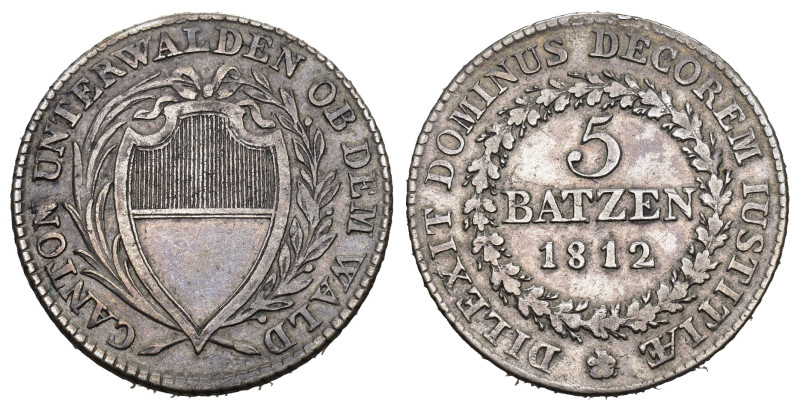 Schweiz | Switzerland | Suisse | Svizzera Obwalden 1812 5 Batzen Silber 4.6g HMZ...