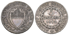 Obwalden 1812 5 Batzen Silber 4.6g HMZ 2-742a sehr schön bis vorzüglich