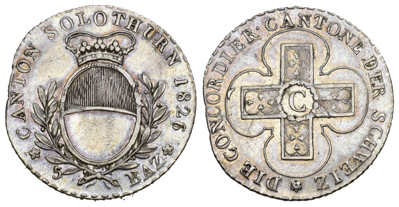 Schweiz | Switzerland | Suisse | Svizzera Solothurn 1826 5 Batzen Silber HMZ 2-8...