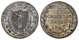 St.Gallen 1809 1 Batzen HMZ 2-916d  vorzüglich +