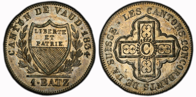 Schweiz | Switzerland | Suisse | Svizzera Waadt 1834 Batzen HMZ 2-2004 PCGS MS 6...