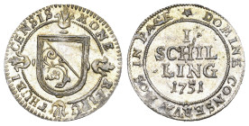 Zürich 1751 Schilling Billon minimal gewellt, HMZ 2-1169m fast FDC