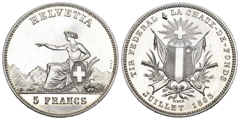 Schweiz | Switzerland | Suisse | Svizzera Eidgenossenschaft 5 Franken 1863. La C...