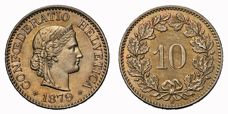 Schweiz | Switzerland | Suisse | Svizzera Eidgenossenschaft 10 Rappen 1879 B NGC...