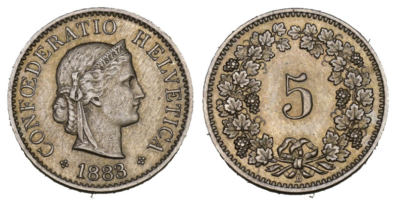 Schweiz | Switzerland | Suisse | Svizzera Eidgenossenschaft 5 Rappen 1883 KM 26 ...