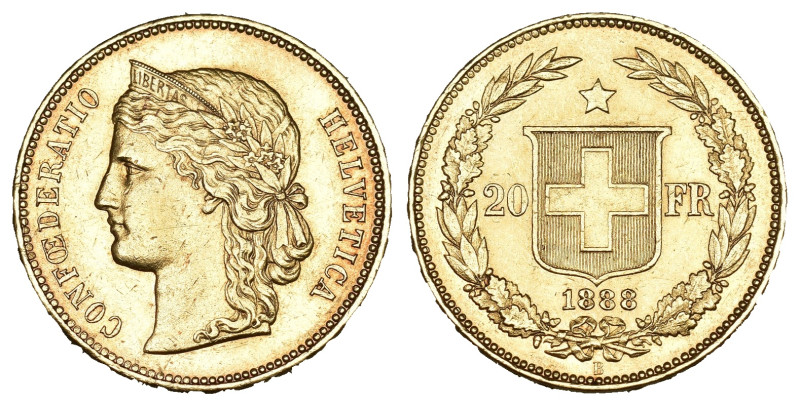 Schweiz | Switzerland | Suisse | Svizzera Eidgenossenschaft 20 Franken 1888 B, B...