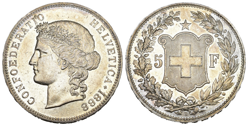 Schweiz | Switzerland | Suisse | Svizzera Eidgenossenschaft 5 Franken 1888 B, Be...