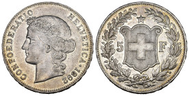 Eidgenossenschaft 5 Franken 1892 B, Bern. 24.97 g. Divo 127. HMZ 2-1198f. Sehr schön bis vorzüglich