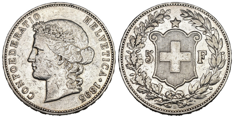 Schweiz | Switzerland | Suisse | Svizzera Eidgenossenschaft 5 Franken 1895 B, Be...