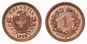 Eidgenossenschaft 1 Rappen 1898 B NGC MS 64 RD Cert.No: 2932900-016