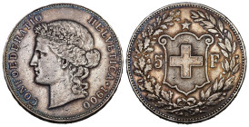 Eidgenossenschaft 5 Franken 1900 B, Bern. 25.05 g. Divo 181. HMZ 2-1198i. Selten sehr schön +