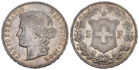 Eidgenossenschaft 5 Franken 1904 B, Bern. 24.97 g. Divo 212. HMZ 2-1198j. Fast vorzüglich