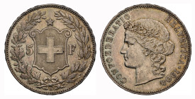 Eidgenossenschaft 5 Franken 1904 B, Bern. 24.97 g. Divo 212. HMZ 2-1198j. NGC AU 58 Cert.No: 2930668-001