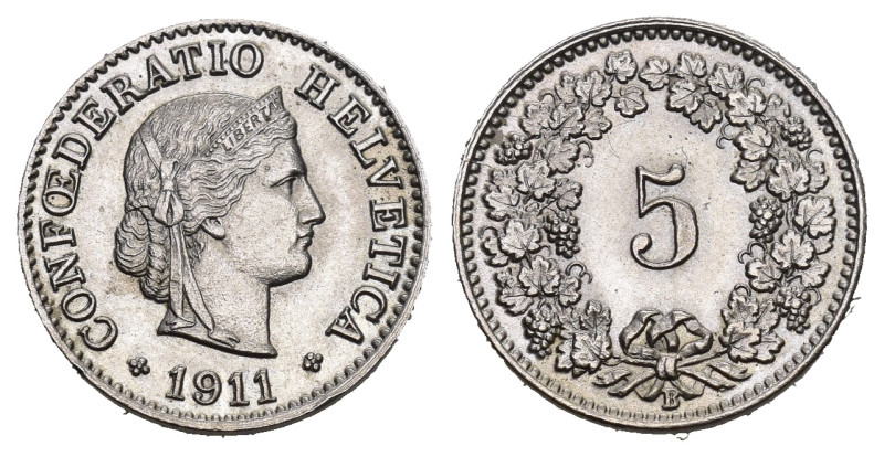 Schweiz | Switzerland | Suisse | Svizzera Eidgenossenschaft 5 Rappen 1911 Cu-Ni ...