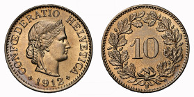Eidgenossenschaft 10 Rappen 1912 NGC MS 67 Cert.No: 2932900-030
