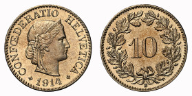10 Rappen 1914 NGC MS 65 Cert.No: 2932900-031