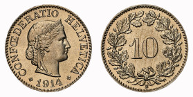 10 Rappen 1914 B NGC MS 67 Cert.No: 2932900-005