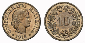 10 Rappen 1914 B NGC MS 66 Cert.No: 2932900-027