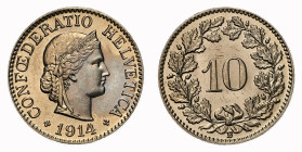 10 Rappen 1914 B NGC MS 65 Cert.No: 2932900-018