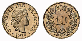 10 Rappen 1914 B NGC MS 65 Cert.No: 2932900-019