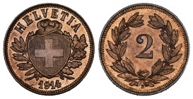 2 Rappen 1914 Kupfer KM 4.1 FDC