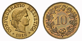 10 Rappen 1918 B NGC MS 65 Cert.No: 2932900-010