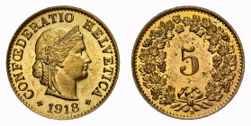 5 Rappen 1918 B NGC MS 65 Cert.No: 2932900-004