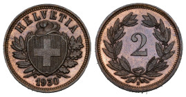 2 Rappen 1930 Kupfer KM 4.2 unzirkuliert