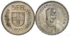 5 Franken 1935 Silber 15g KM 40 NGC MS 64 Cert.No: 2918673-006