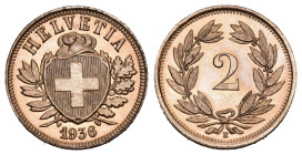 2 Rappen 1936 Kupfer KM 4.2 FDC