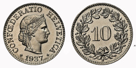 10 Rappen 1937 B NGC MS 645Cert.No: 2932900-035