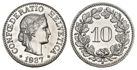 10 Rappen 1937 B Cu-Ni KM 27 FDC