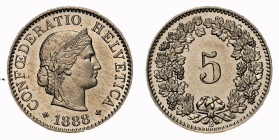 5 Rappen 1888 Cu-Ni NGC MS 65 Cert.No: 2932900-011