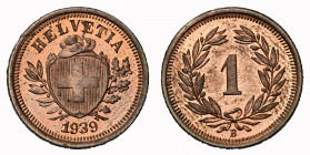 1 Rappen 1939 B Kupfer NGC MS 65 RB Cert.No: 2932900-046