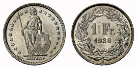 1 Franken 1939 B Silber 5g NGC MS 66 Cert.No: 2932900-050