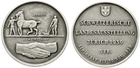Eidgenossenschaft. 5 Franken 1939 B, Bern. Landesausstellung. Mattprägung. 19.55 g. Divo G3. HMZ 2-1223d. Sehr selten / Very rare. NGC PF 62 MATT Cert...