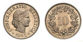 10 Rappen 1943 Cu-Ni NGC MS 65 Cert.No: 2918673-017