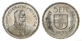 5 Franken 1953 B Silber 15g KM 40 NGC MS 64 Cert.No: 2918673-014