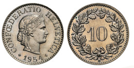 10 Rappen 1954 B NGC MS 64 Cert.No: 2918673-018